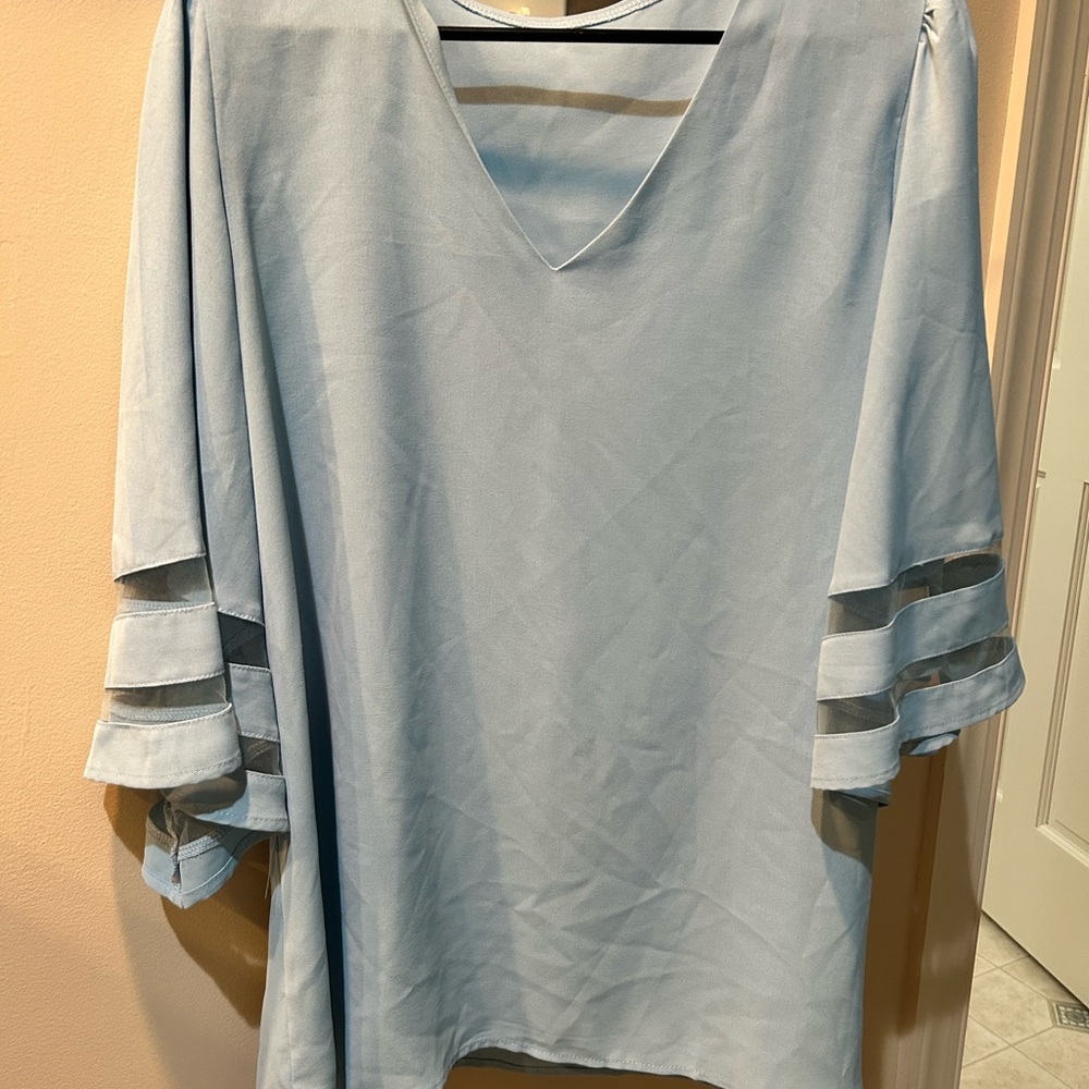 Elegant Light Blue Women's Top